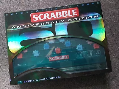 Buy Scrabble 60th Anniversary Edition Mattel 2008 Deluxe Style VGC Complete • 16.95£