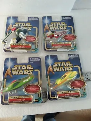 Buy Hasbro Star Wars Attack Of The Clones Force Link X 4 Carded Vehicles Mint • 25£
