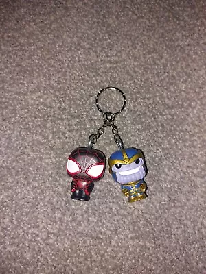 Buy Marvel Spiderman Miles Morales And Thanos Funko Figures Keyring • 5£