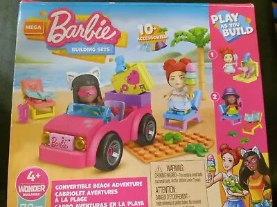 Buy Mattel Mega Construx Barbie Building Convertible Beach Adventure Playset New • 9.44£