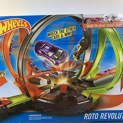 Buy Hot Wheels Roto Revolution Motorized Track Launcher Loops Rotate  Power Booster • 56.81£