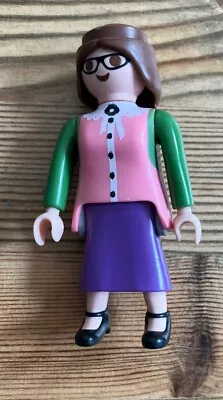 Buy Playmobil Lady Girl Glasses Brown Hair French Plait Figure • 2.50£