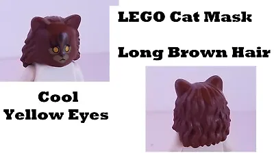 Buy LEGO Cat Mask Yellow Eyes Long Fur Full Coverage Hypnotized Zombie Ears Hair Wig • 3.85£