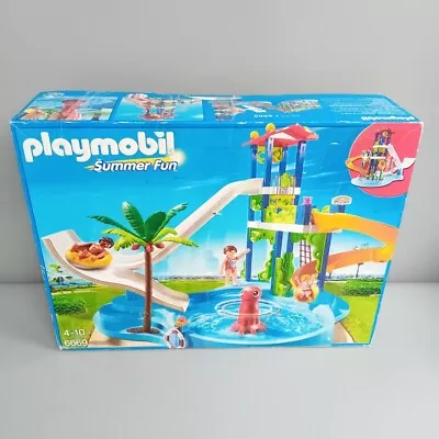 Buy Playmobil Summer Fun Playset #6669 Water Park Slides Figures Manual Toy Box -CP • 9.99£