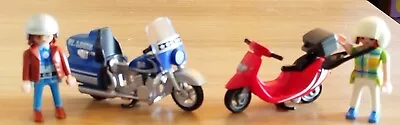 Buy Playmobil  Motor Bike And Vespa Scooter With Riders • 5£
