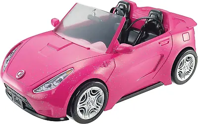 Buy Barbie Convertible Car, Sparkly Pink With The Barbie Silhouette As Hood Ornament • 29.81£