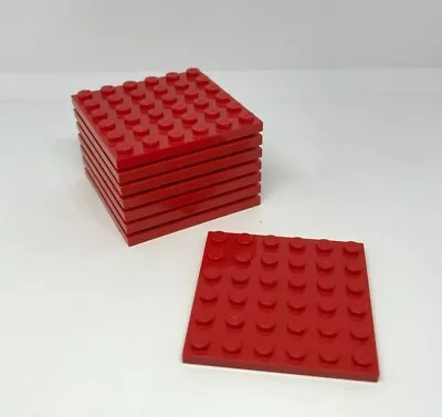 Buy LEGO: 8x 6 X 6 Plate - Ref 3958 Red - Set 7665 60112 10173 7747 8860 6048 • 6.17£