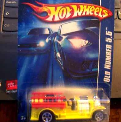 Buy Fire Truck Hot Wheels Old Number 5 Fire Yellow Still Sealed On Card • 9.95£