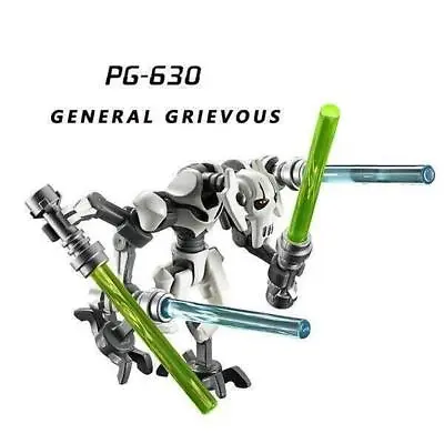 Buy Custom Lego Star Wars General Grievous Minifigure White Armor W/lightsabers • 14.59£