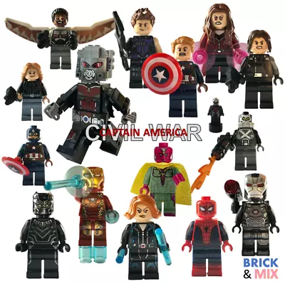 Buy Pick Your LEGO Civil War Marvel Minifigures - Captain America, Iron Man, Falcon. • 5.49£