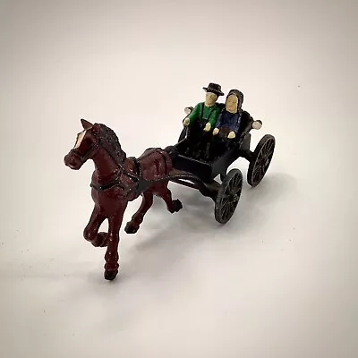 Buy Vintage NOS Amish Family Cast Iron Toy Metal Horse Cart Wagon P392 • 38.60£