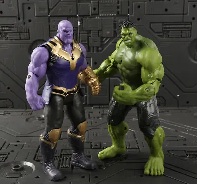 Buy 7  Marvel Avengers Super Hero Hulk Thanos PVC Play Toy Action Figure Model Gift • 11.99£
