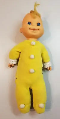 Buy Vintage 1970 Mattel Baby Beans Doll Booful Yellow + White Pajamas + Bonnet Toy • 25.58£
