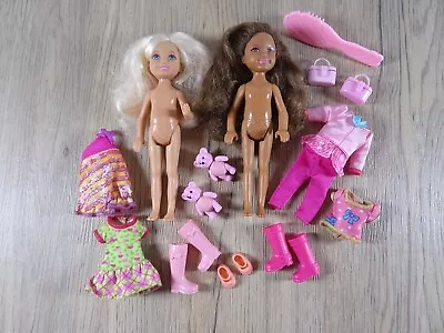 Buy Barbie Sister Chelsea Play Set Of 2 Dolls Blonde Brown + Lots Of Accessories (14586) • 17.42£