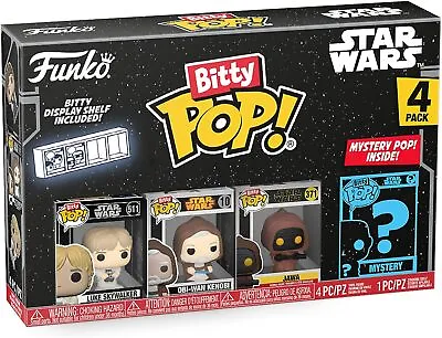 Buy Funko Bitty POP! | Star Wars | Luke Skywalker, Obi-Wan, Jawa, Mystery | 4 Pack • 14.99£