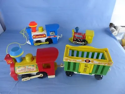 Buy Antique FISHER-PRICE Toy Lot Of 3 Crazy Trains VINTAGE 1964 Circus Train 1966 J • 25.69£