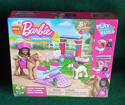 Buy New! Mega ~ Barbie Building Sets ~ Horse Jumping Playset & Accessories ~ Age 4+ • 9.99£