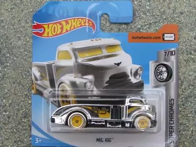 Buy Hot Wheels 2018 #089/365 MIG RIG Chrome With Yellow Wheels Super Chromes • 2.95£
