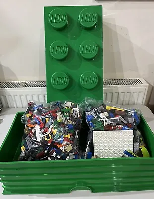 Buy LEGO Green Storage Brick 8 Stud Stackable Storage Box + 2kg LEGO & Minifigures • 45.95£