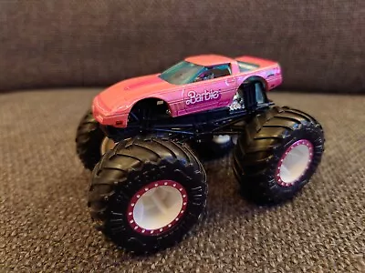 Buy Hot Wheels Monster Jam Barbie Pink Corvette Diecast Truck • 19.99£