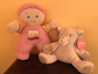 Buy FISHER PRICE BABY'S 1st RATTLE DOLL & CARD FACTORY ELEPHANT SOFT TOYS X 2 • 8.99£