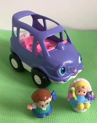 Buy Fisher Price Little People Purple Musical Car With Baby & Dad Figures • 3.53£