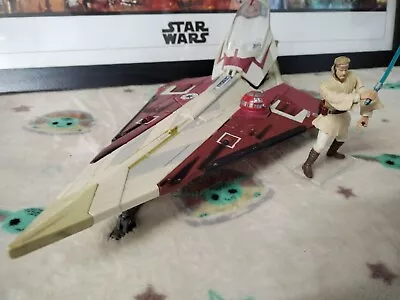 Buy Star Wars Obi Wan Kenobi Jedi Starfighter Vehicle & Figure Hasbro 2001 Aotc • 24.99£