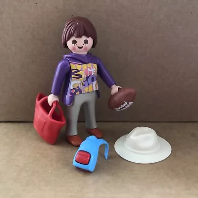 Buy Playmobil Woman Bag Backpack Hat & Football, Mother Dolls House Family Spares 07 • 2.50£