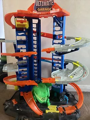 Buy Hot Wheels Ultimate Garage Multi-Level Track Moving T-Rex Used Good Condition • 39.95£