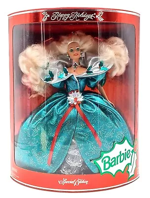 Buy 1995 Happy Holidays Barbie Doll (Blonde) / Special Edition / Mattel 14123 / NrfB • 51.27£