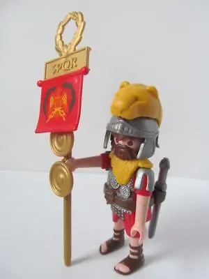 Buy Playmobil Roman Figure: Signifier/flag Bearer With Lion Helmet NEW • 6.29£