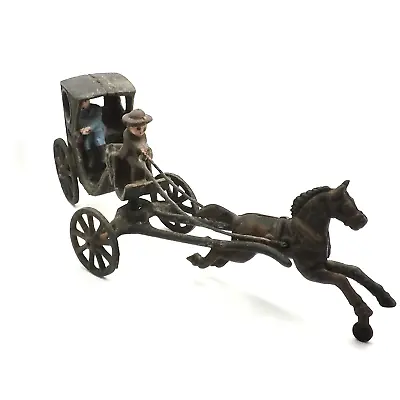 Buy Antique Cast Iron Horse And Buggy Carriage Original Toy Animated Rare • 182.46£