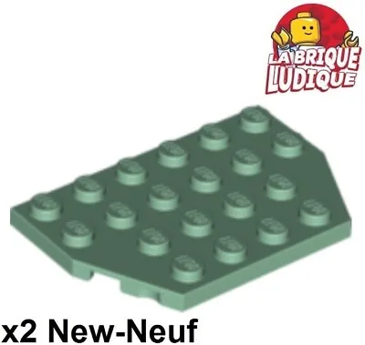 Buy LEGO 2x Wing Wedge Flat 4x6 Cut Corner Green Blade Sand/Sand Green 32059 NEW • 1.24£