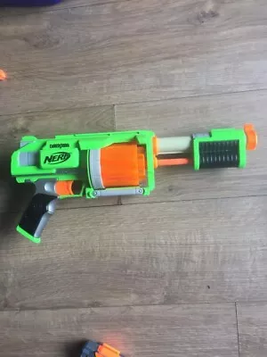 Buy Nerf Pump Action Revolver Green Dart Tag Gun Blaster • 8.99£