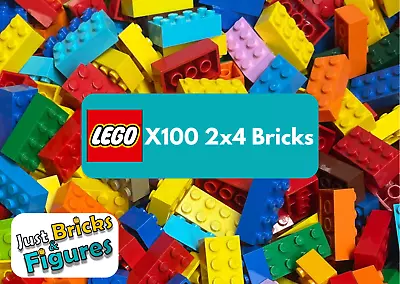 Buy BRAND NEW X100 Genuine LEGO 2x4 Bricks | X100 LEGO 3001 | Random Colour Joblot • 13.99£