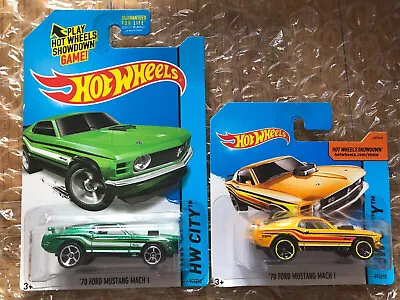 Buy Hot Wheels Lot, X2 '70 Ford Mustang Mach 1 2014, Colour Variation • 12£