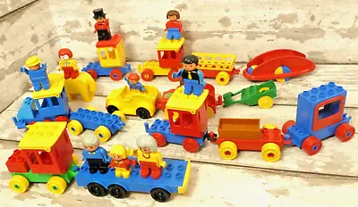 Buy LEGO DUPLO 1970's 1kg - 40 Piece Bundle Blocks Cars Trains Figures Rattle-Seesaw • 18.95£
