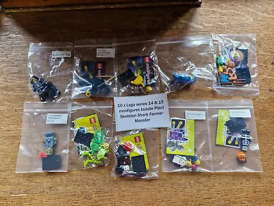 Buy 10 X Lego Series 14 & 15  Minifigures Bundle Plant Skeleton Shark Farmer Monster • 16.99£