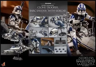 Buy Hot Toys TMS077 STAR WARS 1/6 HEAVY WEAPONS CLONE TROOPER & BARC SPEEDER (UK) • 799.99£