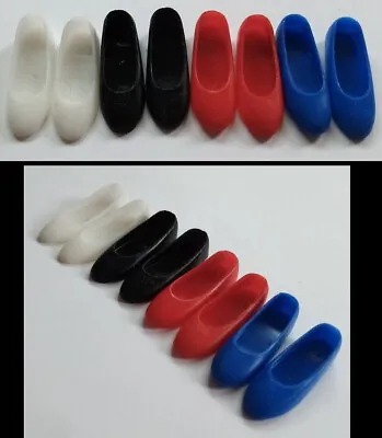 Buy 4 Pairs Barbie Shoes Flat (flats Doll) Vintage 60s 60s Blue-black-red-white • 50.43£