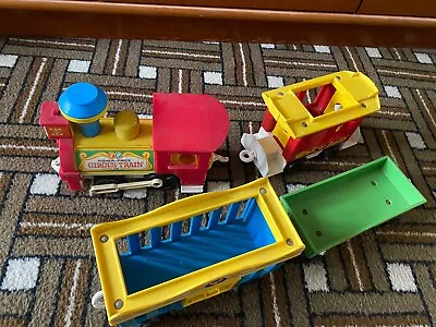 Buy Vintage Fisher Price Circus Train With 3 Carriages Push Along Toy • 7.99£