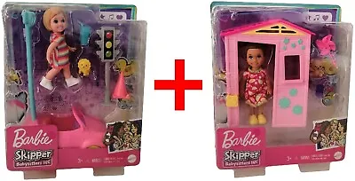 Buy Mattel Barbie Skipper Babysitter GRP17 Traffic Light Set And GRP15 Playhouse Set Dolls • 28.50£