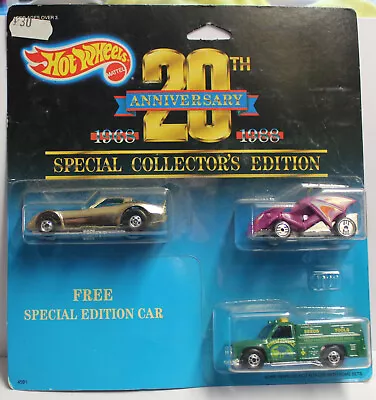 Buy Hot Wheels  20th Anniversary Special Edition 3 Pack GOLD Firebird Nice 1987 3 • 35£