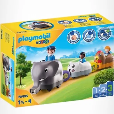 Buy Playmobil 123 70405 - Animal Train Figures & Playset - 9 Pieces • 14.45£
