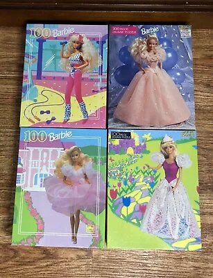 Buy Vintage 90s Barbie Sealed 100 Piece Puzzle Lot Pink Dress, Aerobics Golden • 18.90£
