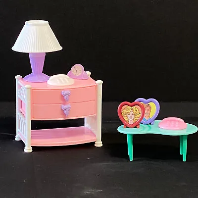 Buy Barbie Lot Of 8 Accessories Vintage Bedside Table Lamp Phone Alarm Alarm Portrait • 8.26£