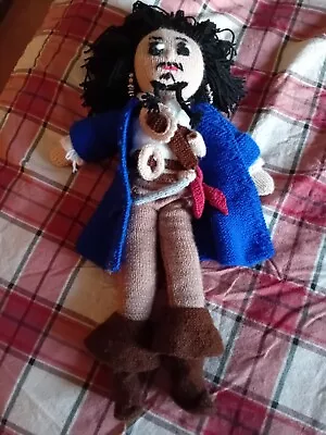 Buy Pirates Of The Caribbean - Jack Sparrow HAND KNITTED Stuffed Soft Toy 48cm Beads • 15£