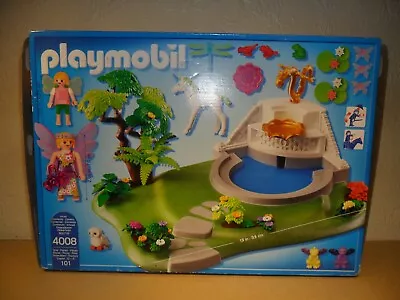 Buy PLAYMOBIL FAIRY POND SET 4008 COMPLETE+BOXED (Unicorn,Fountain,Accessories) • 11.99£