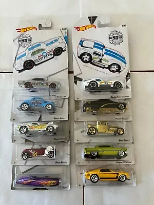 Buy Hot Wheels Lot 10x 50th Anniversary Larry Wood Complete Set A49 • 36.18£