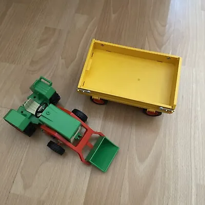 Buy Playmobil Farm Tractor With Frontloader And Trailer • 14£